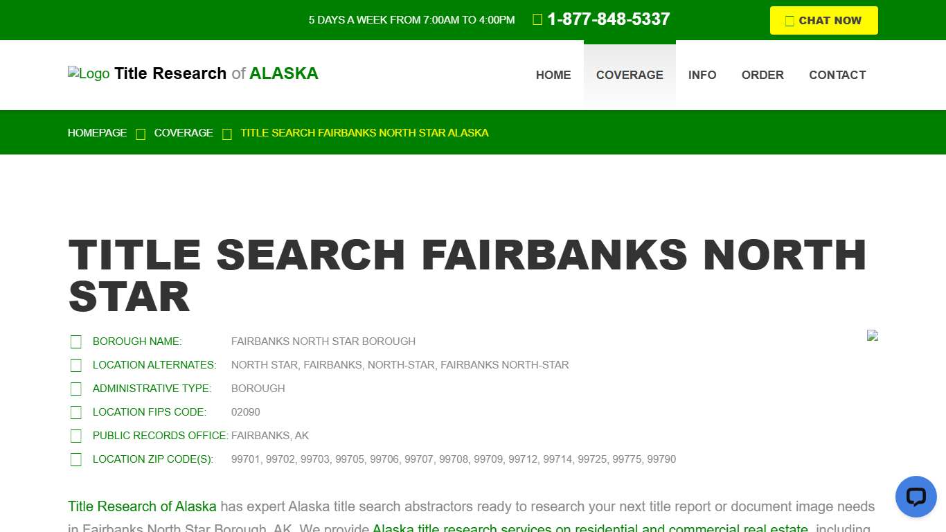 Title Search Fairbanks North Star, AK - Property Records Research & Reports
