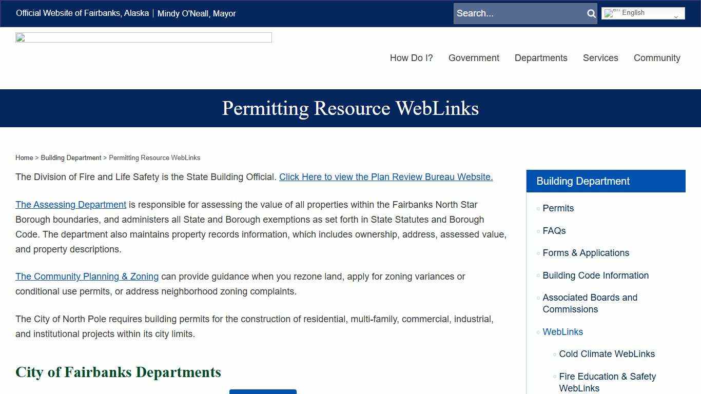 Permitting Resource WebLinks | Fairbanks, Alaska